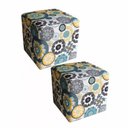 Ver imagem 1 de Kit 2 Puffs Quadrado Suede Floral Mandala - Nay Estofados