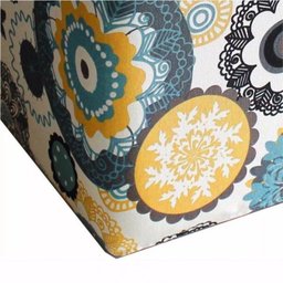 Kit 2 Puffs Quadrado Suede Floral Mandala - Nay Estofados - 3 Kit 2 Puffs Quadrado Suede Floral Mandala - Nay Estofados - 3