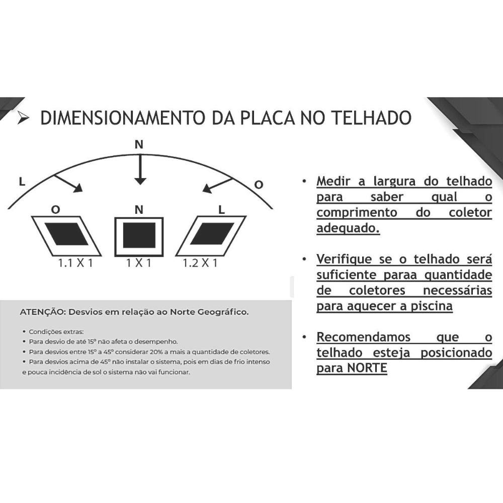 Kit Aquecimento Solar Piscina 24m² - 7x3,5 - Controlador De Temperatura + Bomba 1/2CV + Capa Té - 7
