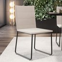 Ver imagem 2 de Cadeira Decorativa Estofada para Sala de Jantar Preto Maya L02 Suede Bege - Lyam Decor Decor
