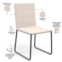Ver imagem 4 de Cadeira Decorativa Estofada para Sala de Jantar Preto Maya L02 Suede Bege - Lyam Decor Decor