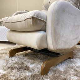 Poltrona Balanço Clarice Pé Aranha Veludo Bege 405 - 5