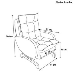 Poltrona Balanço Clarice Pé Aranha Veludo Bege 405 - 6