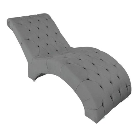 Recamier Divã Espreguiçadeira para Sala Cliníca Aline Suede Cor:cinza