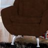 Poltrona Decorativa 1 Lugar com Pés de Alumínio Glória Aquavelvet Marrom - Matrix - 3