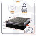Ver imagem 2 de Conjunto Cama Box Espuma Miami Cinza King 193x203x62