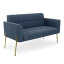 Ver imagem 3 de Sofá Namoradeira e 2 Poltronas Pé de Ferro Dourado Elisa Suede D03 - D’Rossi