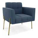 Ver imagem 4 de Sofá Namoradeira e 2 Poltronas Pé de Ferro Dourado Elisa Suede D03 - D’Rossi