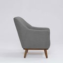 Ver imagem 3 de Poltrona Decorativa Pauline D07 Base Madeira Linho Mescla Cinza - D’Rossi
