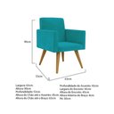 Ver imagem 3 de Kit 02 Poltronas Decorativas Nina Cadeira Escritório Recepção Azul Turquesa