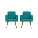 Ver imagem 1 de Kit 02 Poltronas Decorativas Nina Cadeira Escritório Recepção Azul Turquesa