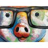 Quadro Pintura Tela molhados óculos contemporânea porco 5209: 90cm (A) x 90cm (L) - 3