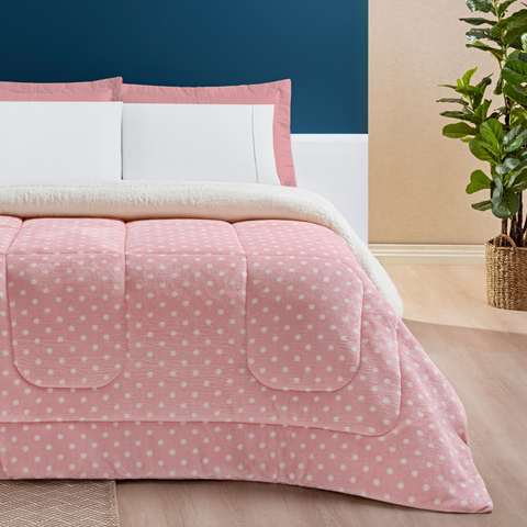 Edredom Casal Queen Size Romance Dupla Face Super Luxuoso:rose