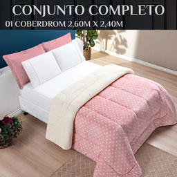 Edredom Casal Queen Size Romance Dupla Face Super Luxuoso:rose - 6