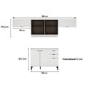 Ver imagem 2 de Cozinha Modulada Carraro Alpha Carraro 4 Peças Alpha C4P182 Freijo/Off White
