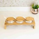 Ver imagem 6 de Conjunto 3 Porta Temperos de Vidro e Bambu 230 Ml Wolff