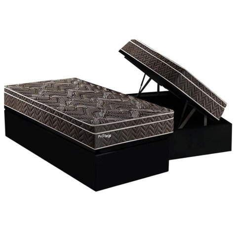 Cama Box Baú Solteiro: Colchão Molas Masterpocket Ensacadas Paropas Privilege + Base Crc Suede
