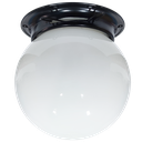 Ver imagem 1 de Plafon Colonial Aluminio Preto Globo Leitoso 10x15 Retrô