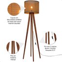 Ver imagem 4 de Luminária de Chão Madri com Pés de Madeira e Tela Indiana Teca Marrom 158cm
