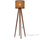 Ver imagem 1 de Luminária de Chão Madri com Pés de Madeira e Tela Indiana Teca Marrom 158cm