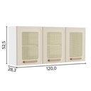Ver imagem 2 de Armário Aéreo Cozinha em Aço 120cm 3 Ptas Essência Bertolini - Areia/natural