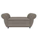 Ver imagem 2 de Recamier Baú Grécia Namoradeira Calçadeira Suede Marrom Rato