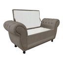 Ver imagem 7 de Recamier Baú Grécia Namoradeira Calçadeira Suede Marrom Rato