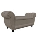 Ver imagem 1 de Recamier Baú Grécia Namoradeira Calçadeira Suede Marrom Rato