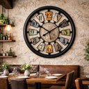 Ver imagem 3 de Relogio de Parede Gigante Estilo Madeira Industrial 40cm Retro Vintage Rustico Luxo Decorativo Redon