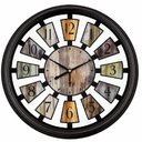 Ver imagem 1 de Relogio de Parede Gigante Estilo Madeira Industrial 40cm Retro Vintage Rustico Luxo Decorativo Redon