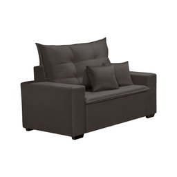 Sofá 2 Lugares 1,50m Hamburgo com 2 Almofadas Veludo Marrom - 1