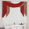 Cortina Isabella para Varão Duplo 4,00M x 2,80M 1 Peça Vermelho/Avelã/Palha - 1