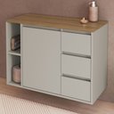 Ver imagem 2 de Armário de Banheiro Belagavi 1 Porta 3 Gavetas Arenas - Art In Móveis