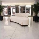 Ver mais imagens de Sofá 3 Lugares Orgânico Curvo Tókio 180cm Suede Marfim