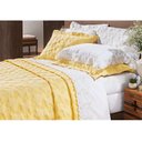 Ver imagem 1 de Kit Cobre Leito Casal Queen 03 Peças Bordado Percal 200 Fios Nuance Amarelo - Bernadete Casa