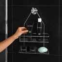 Ver imagem 4 de Porta Produtos para Banheiro 2 Divisórias Prata