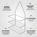 Ver imagem 3 de Porta Produtos para Banheiro 2 Divisórias Prata
