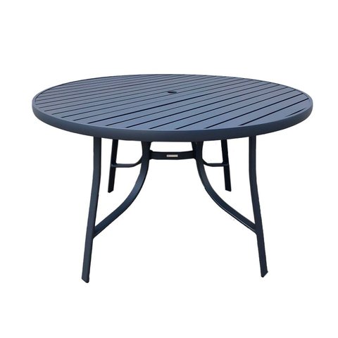 Mesa Redonda Ripada em Alumínio Porto Rico Preto/16007P