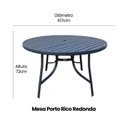 Ver imagem 2 de Mesa Redonda Ripada em Alumínio Porto Rico Preto/16007P