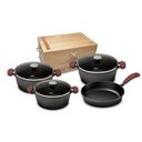 Ver imagem 1 de Jogo de Panelas Ferro Fundido com Frigideira 4 Peças + Caixa de Madeira - MTA