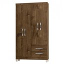 Ver imagem 2 de Guarda Roupa Solteiro Módena 4 Portas e Cômoda Sapateira Cannes Malbec - Incorplac