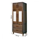 Ver imagem 4 de Guarda-roupa Casal Piauí 4 Portas 2 Gavetas 1 Prateleira com Espelho Clean Imbuia Natural - Rodmóvei