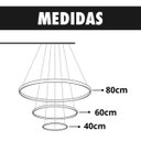 Ver imagem 4 de Lustre Led 3 Anéis Moderno 113w 80cm Rose C/ Controle