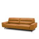 Ver imagem 5 de Sofá Decorativo Ashton 3 Lugares Sala de Estar 256cm Pés em Aço Couro Caramelo G88 - Gran Belo