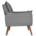 Ver imagem 3 de Poltrona Decorativa Opala Suede Cinza - Kasa Sofá