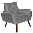 Ver imagem 2 de Poltrona Decorativa Opala Suede Cinza - Kasa Sofá
