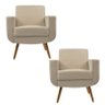 Kit 2 Poltronas Decorativas Cristal Suede Bege - Kasa Sofá - 1