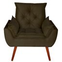 Ver imagem 1 de Poltrona Decorativa Opala Suede Marrom - Kasa Sofá