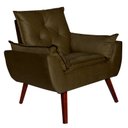 Ver imagem 2 de Poltrona Decorativa Opala Suede Marrom - Kasa Sofá