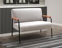 Ver imagem 2 de Namoradeira Decorativa Jade Braços Fixo - Suede Bege